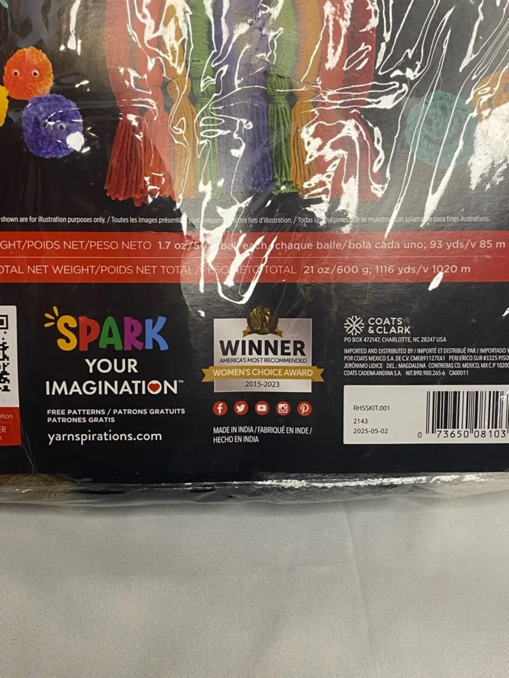Red Heart Super Saver Yarn Party Pack - Rainbow Colors (12) Rolls